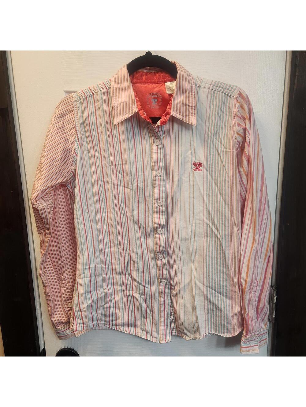 Twenty X Women's Striped Multi-Pattern Tailored Fit Button-Up Shirt Size Small